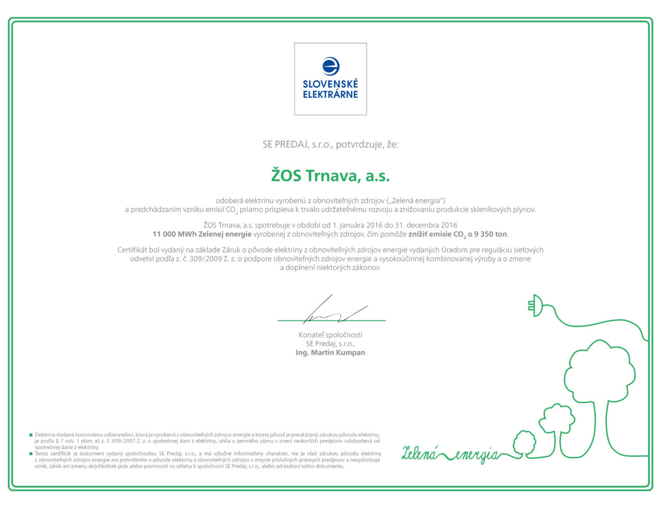 Certifikat-zelena-energia_2016_ZOS_Trnava